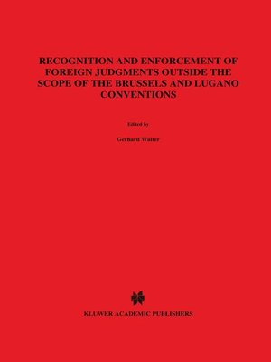 cover image of Recognition and Enforcement of Foreign Judgments Outside the Scope of the Brussels and Lugano Coventions